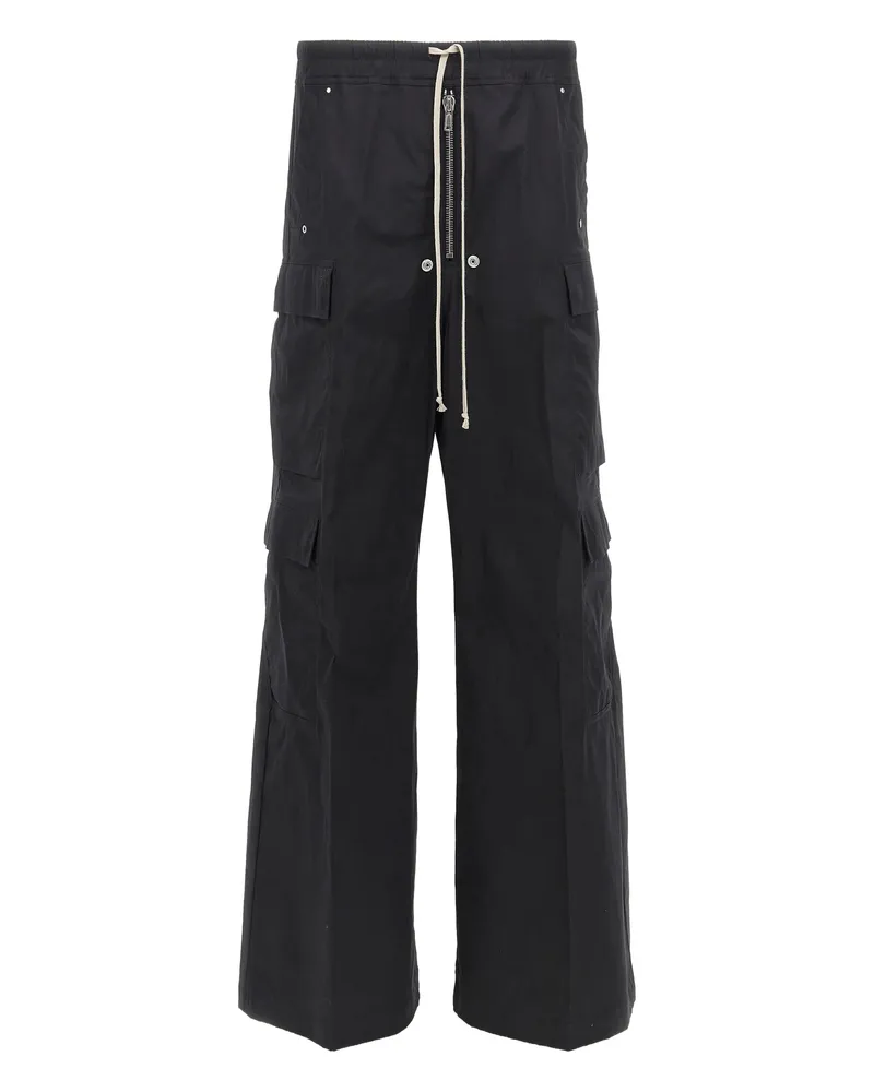 Rick Owens Zip Cotton Cargobelas Trousers Black