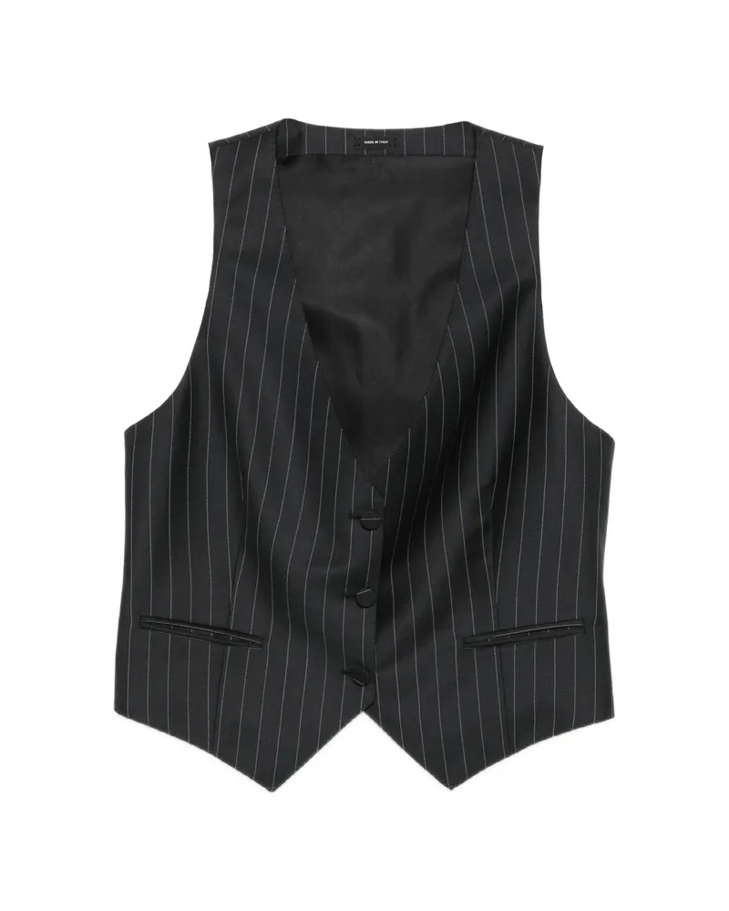 Tom Ford Pinstripe-pattern Waistcoat Black