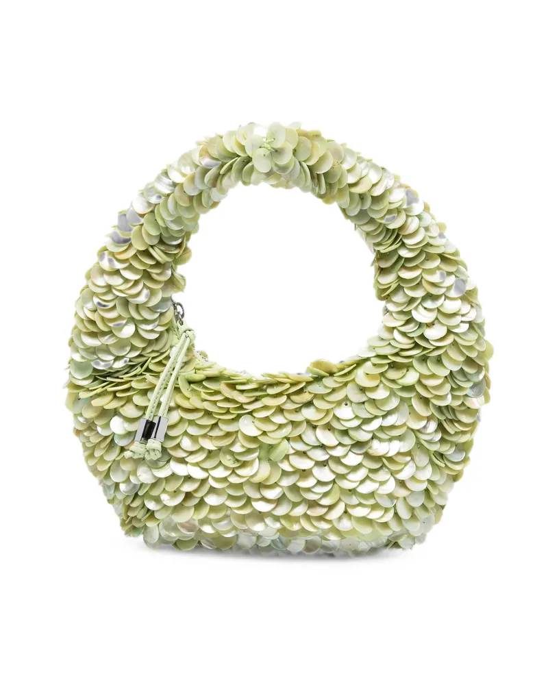 STAUD Reef Sequin-embellished Tote Bag Green