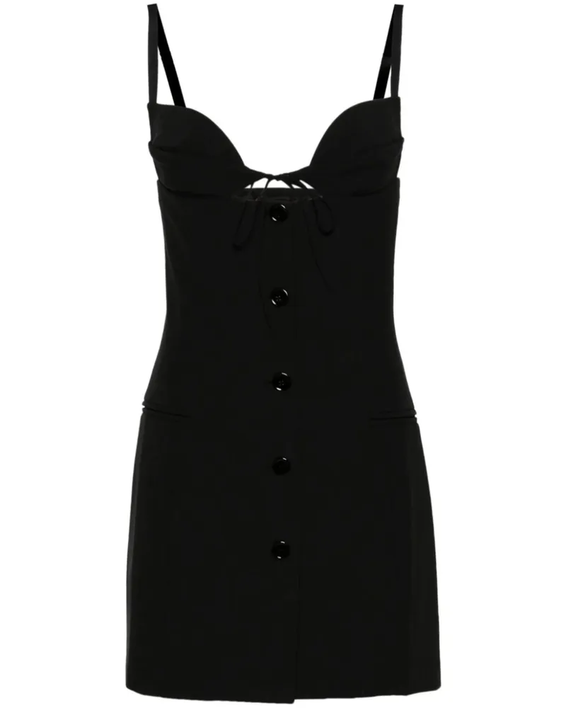 Nensi Dojaka Button-up Mini Dress Black