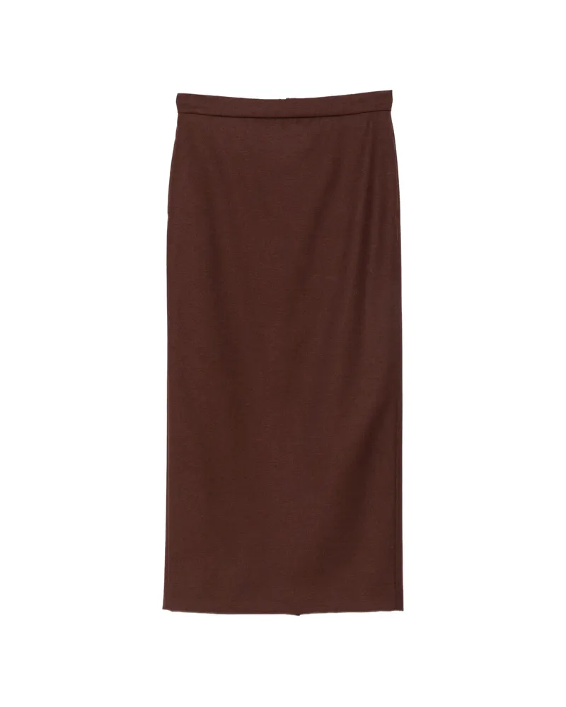 Max Mara Straight-cut Midi Skirt Brown