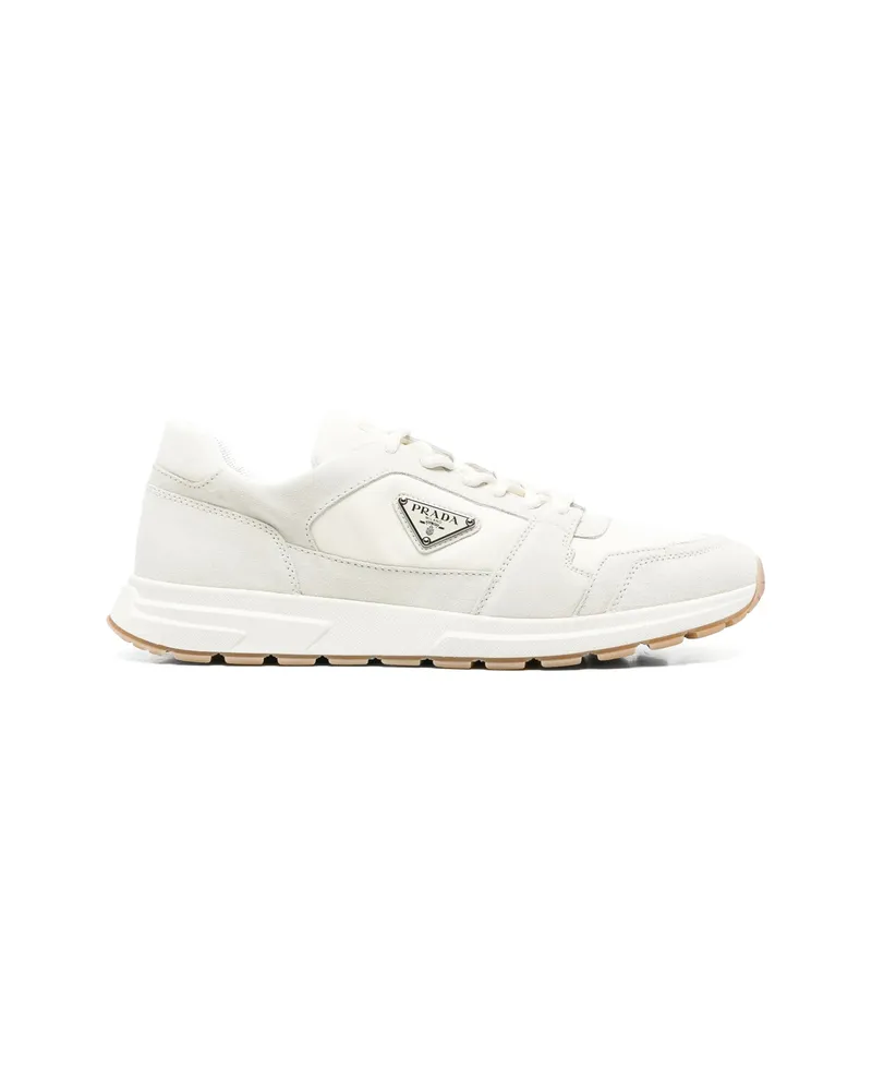 Prada Logo-plaque Sneakers Neutrals