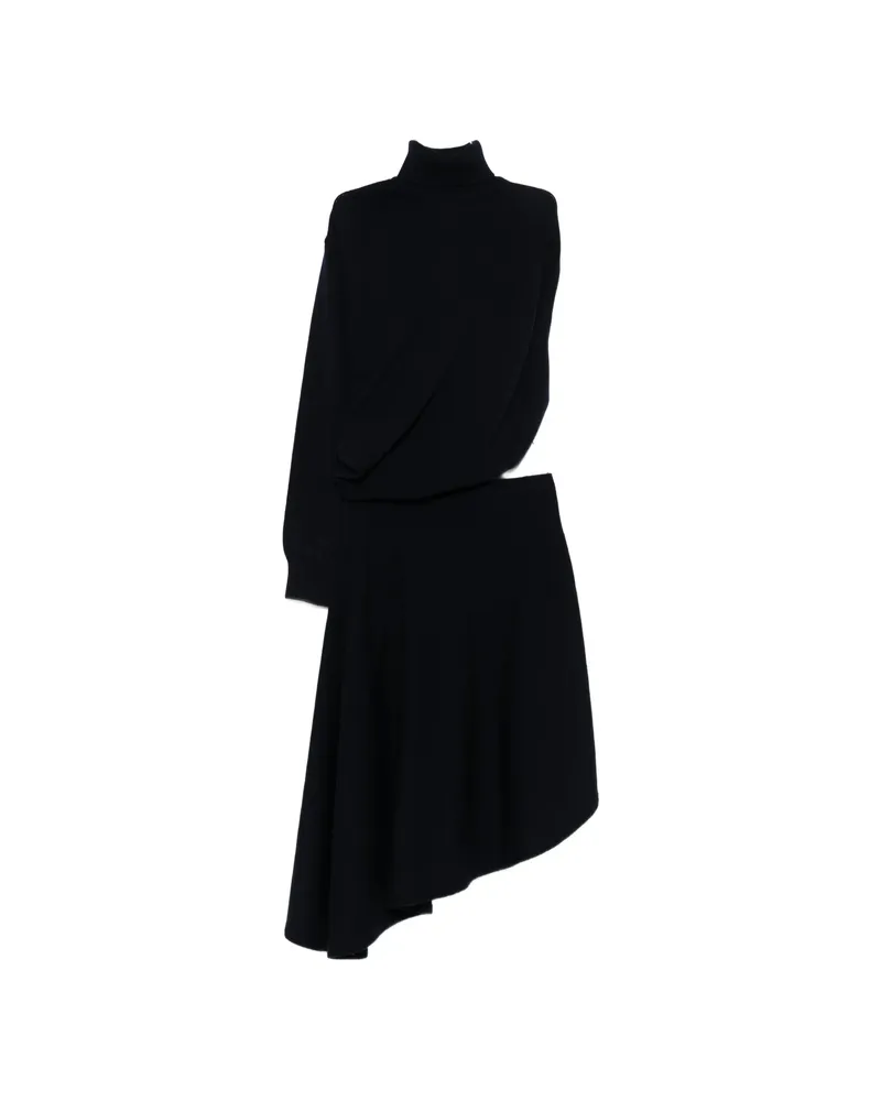 Alaïa Cut-out Roll-neck Midi Dress Blue