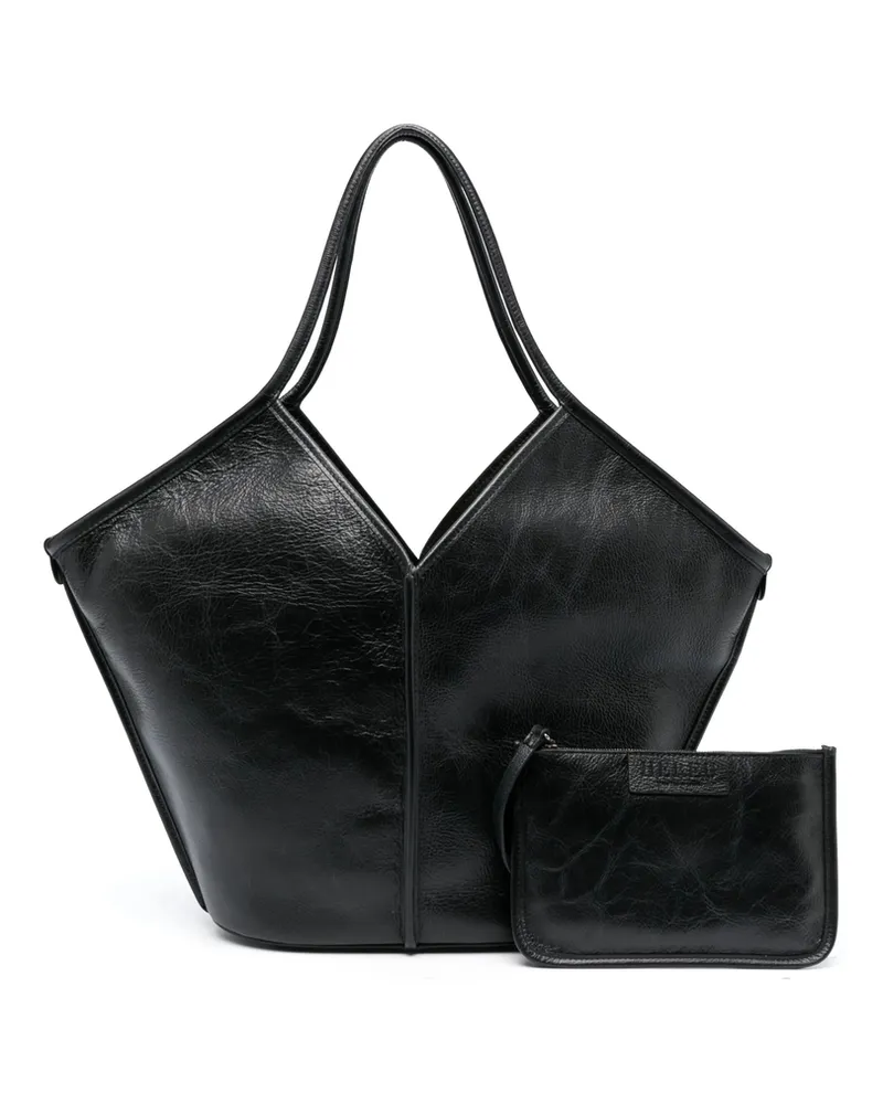 HEREU Callela Leather Tote Bag Black