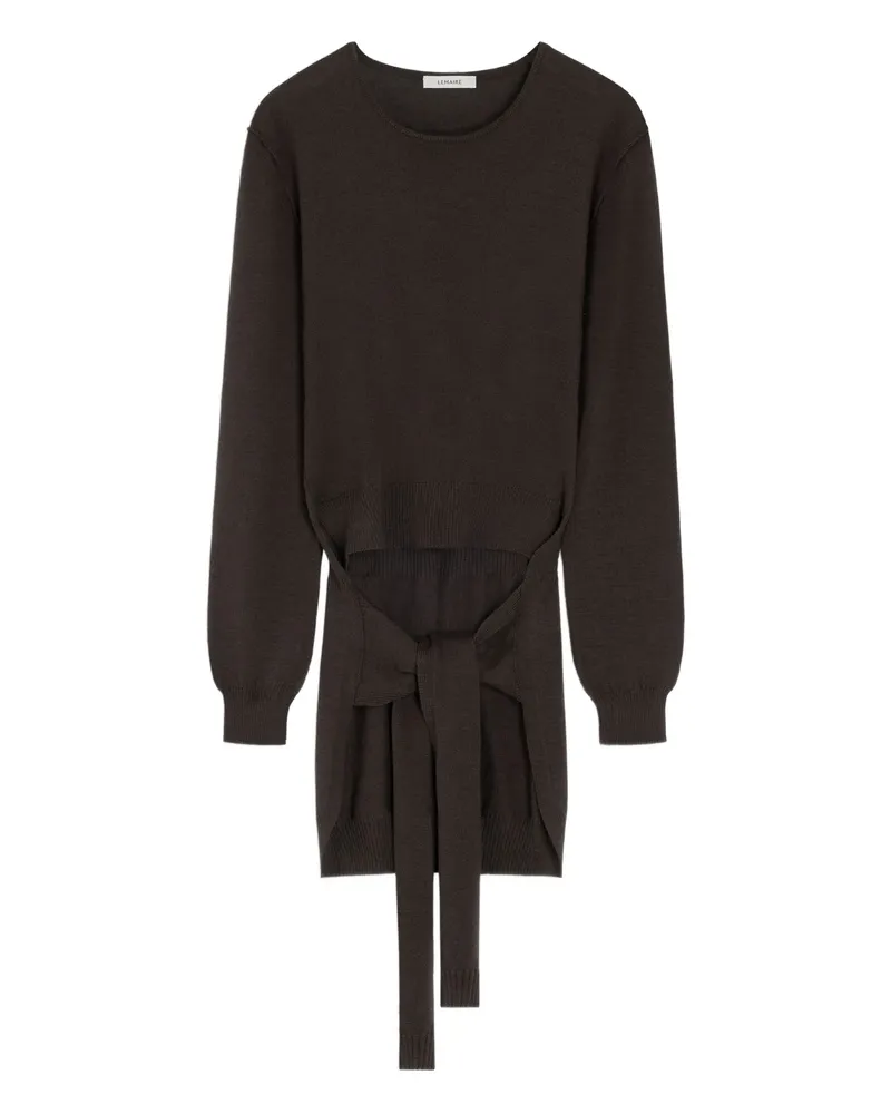 Christophe Lemaire Asymmetric Belted Top Brown
