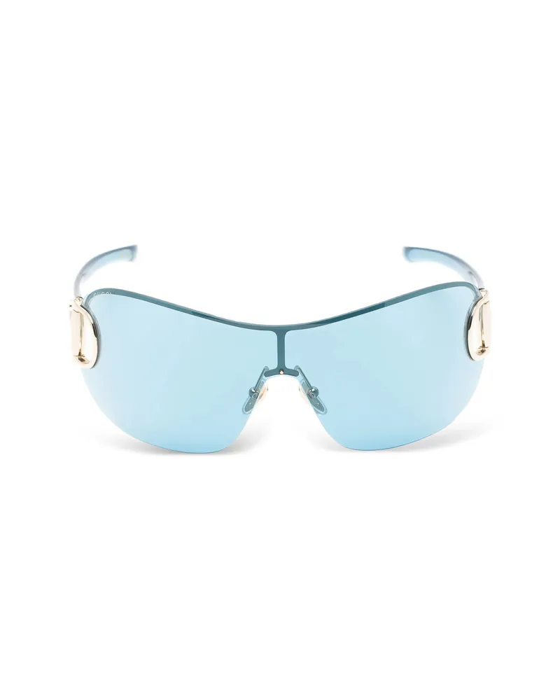 Gucci Frameless Half-Horsebit Sunglasses Blue