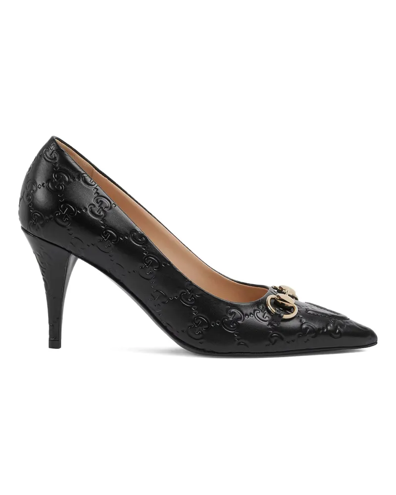 Gucci GG Horsebit Point-toe Pumps Black