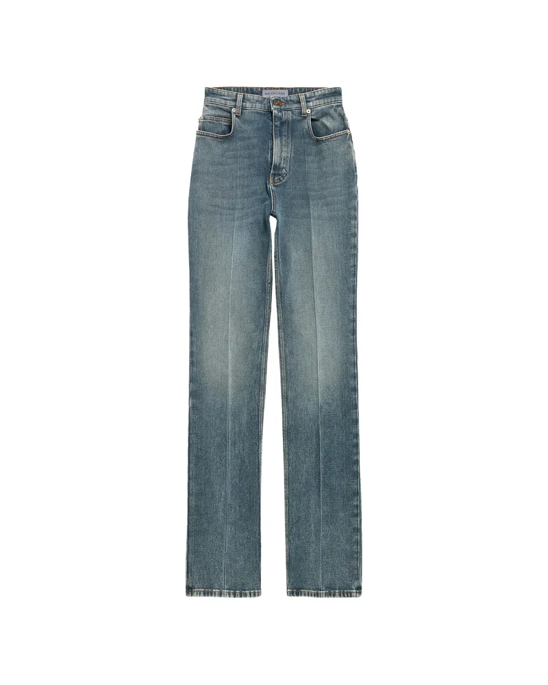 Balenciaga High-waist Slim Jeans In Dirty Vintage Blue Blue
