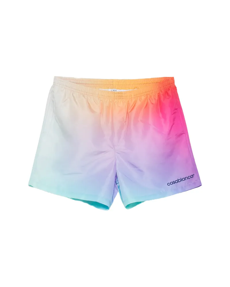 Casablanca Paris Gradient Printed Swim Shorts Blue