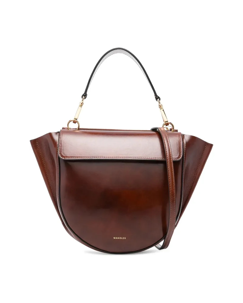 WANDLER Small Hortensia Top-handle Shoulder Bag Brown