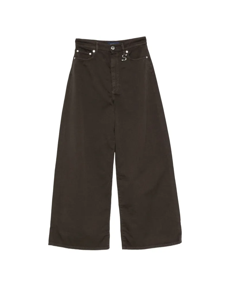 SPORTMAX S-detail Wide-leg Jeans Brown