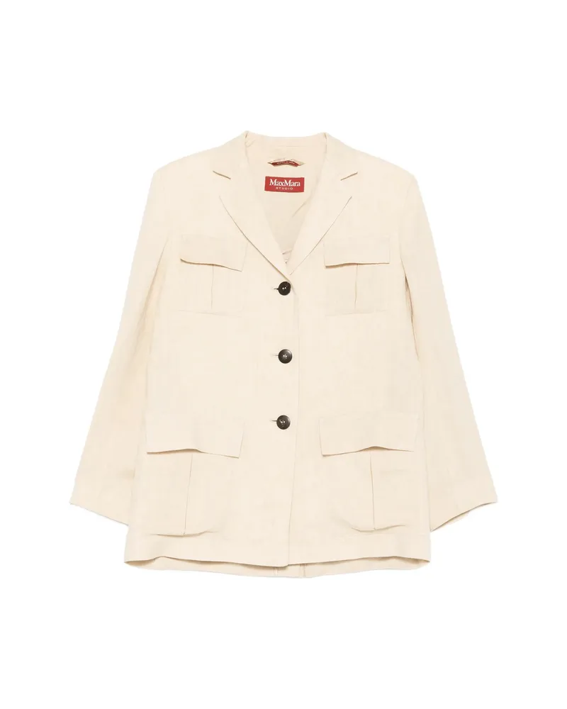 Max Mara Buttoned Jacket Neutrals