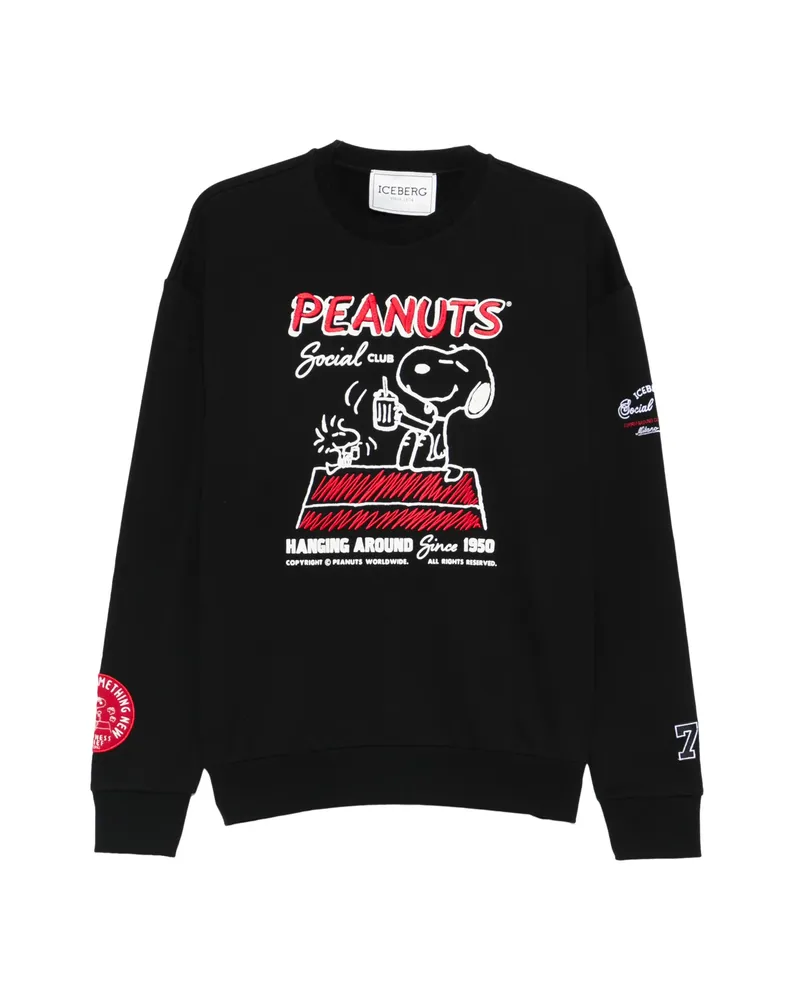 Iceberg Peanuts Graphic Crew-neck Sweater Black