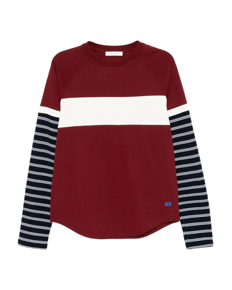 Wales Bonner Stripe-panel T-shirt Red