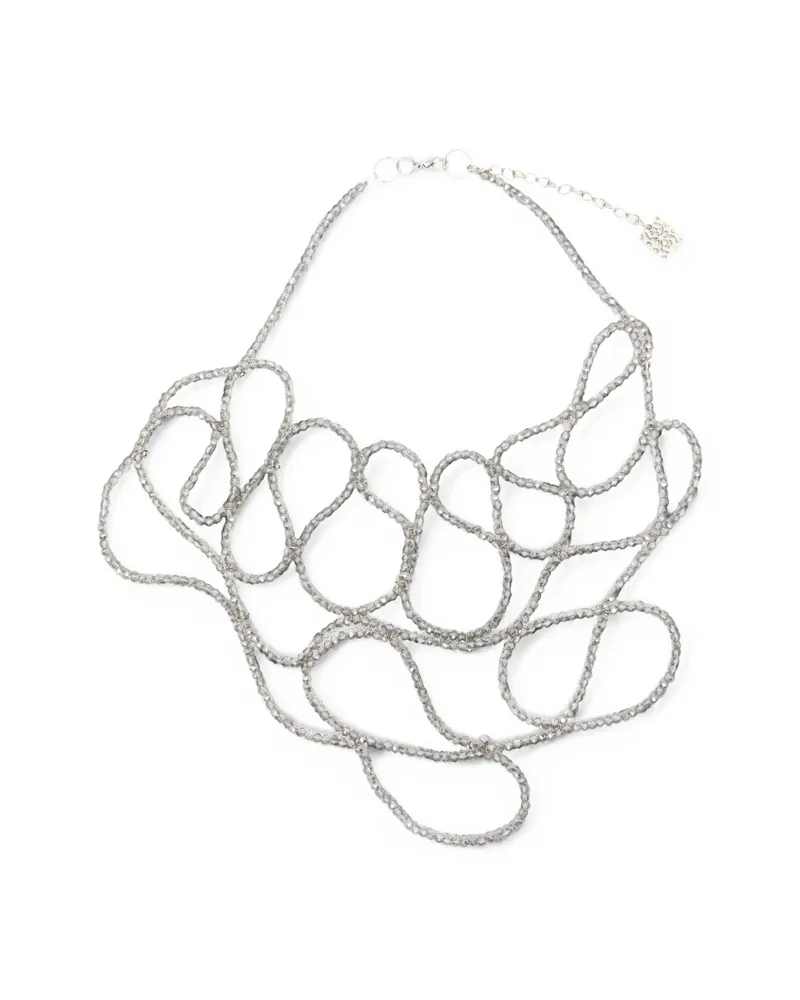 PANICALE Cashmere Beaded Necklace Silver