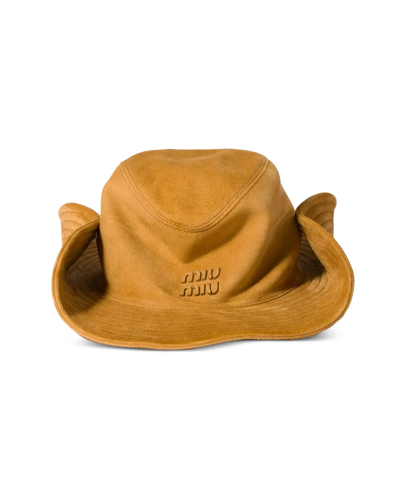 Miu Miu Suede Cowboy Hat Neutrals