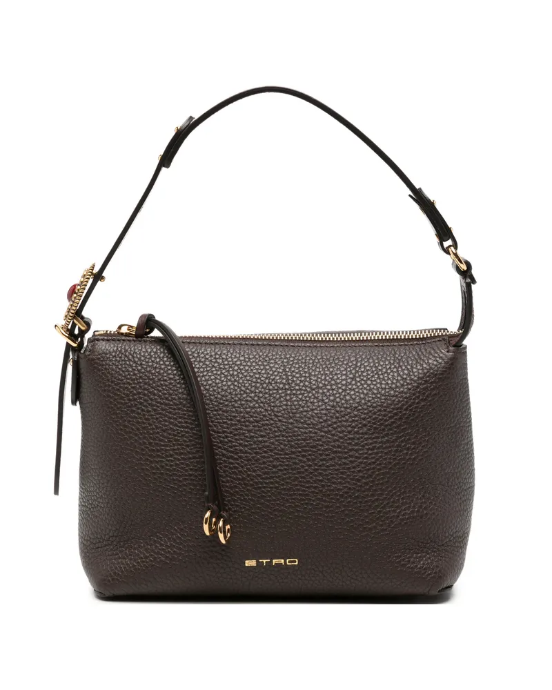 Etro Grainy Leather Shoulder Bag Brown