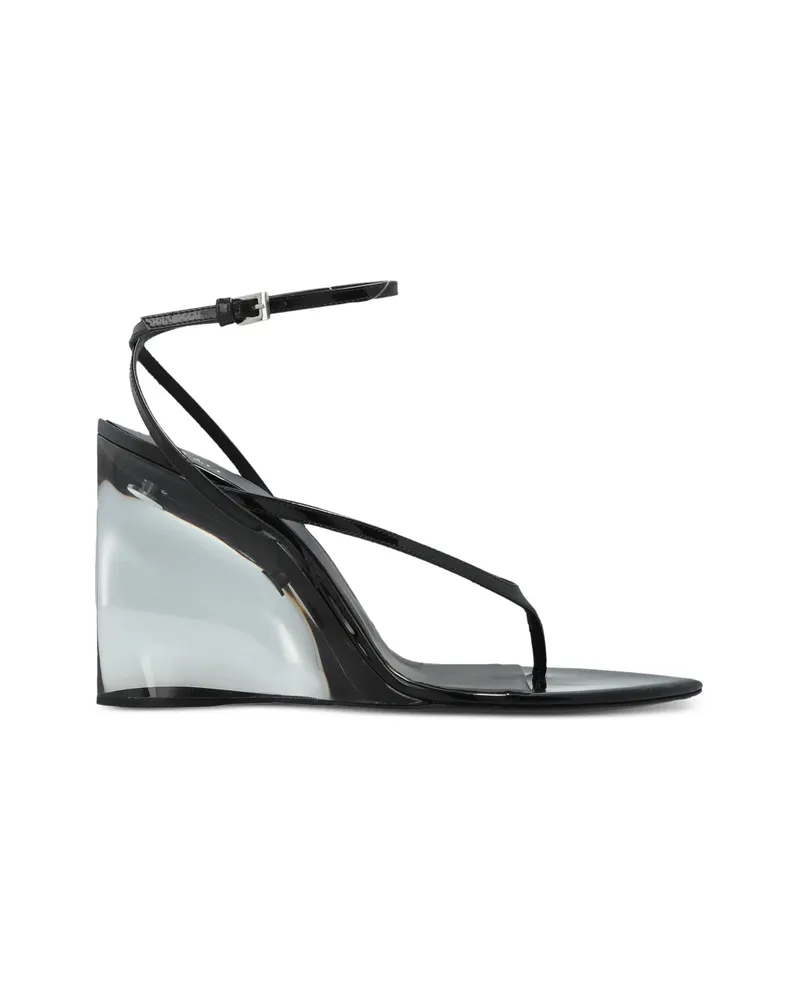 Alaïa Toe Strap Wedge Sandals Black