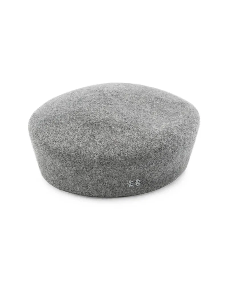 RUSLAN BAGINSKIY Logo-embroidered Felt Beret Grey