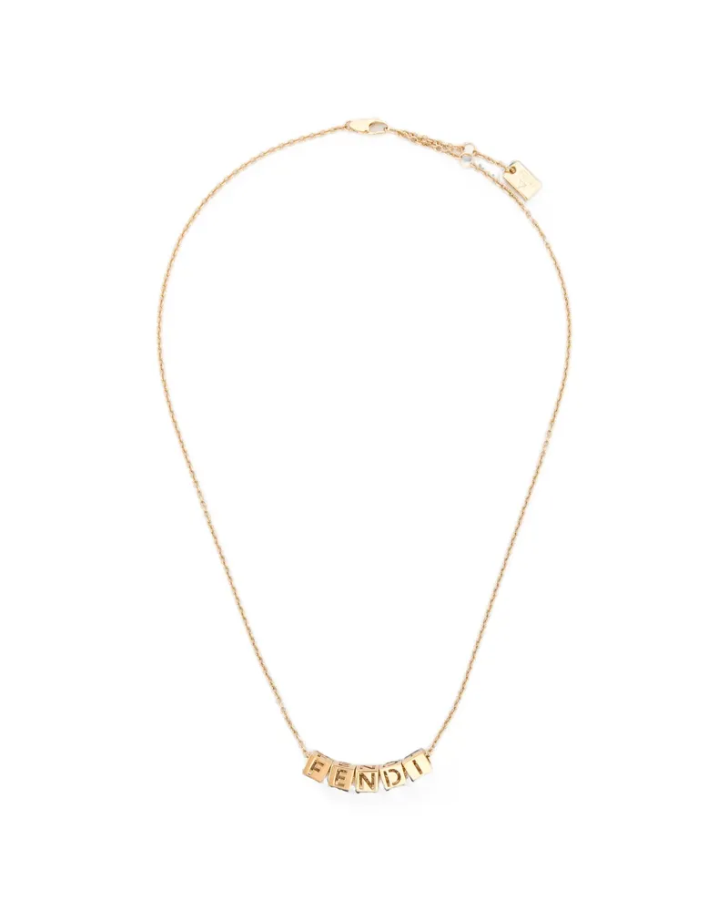Fendi Logo-dice Pendant Necklace Gold