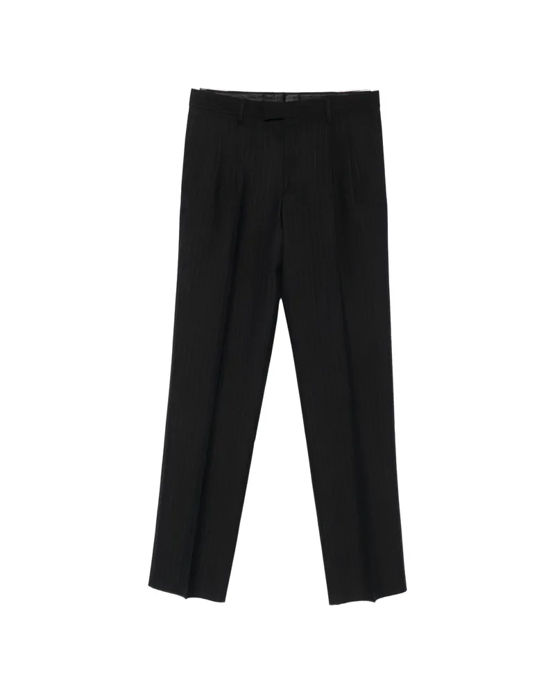LARDINI Pinstripe-pattern Pleated Tailored Trousers Black