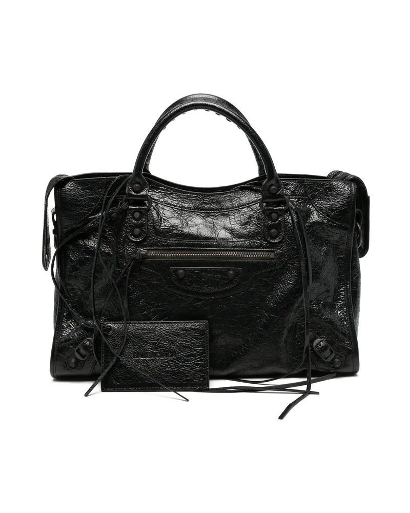 Balenciaga Medium Le City Leather Tote Bag Black