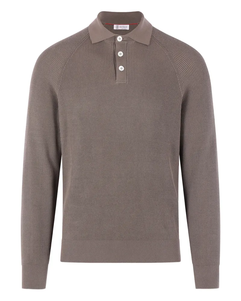 Brunello Cucinelli Buttoned Polo Shirt Brown