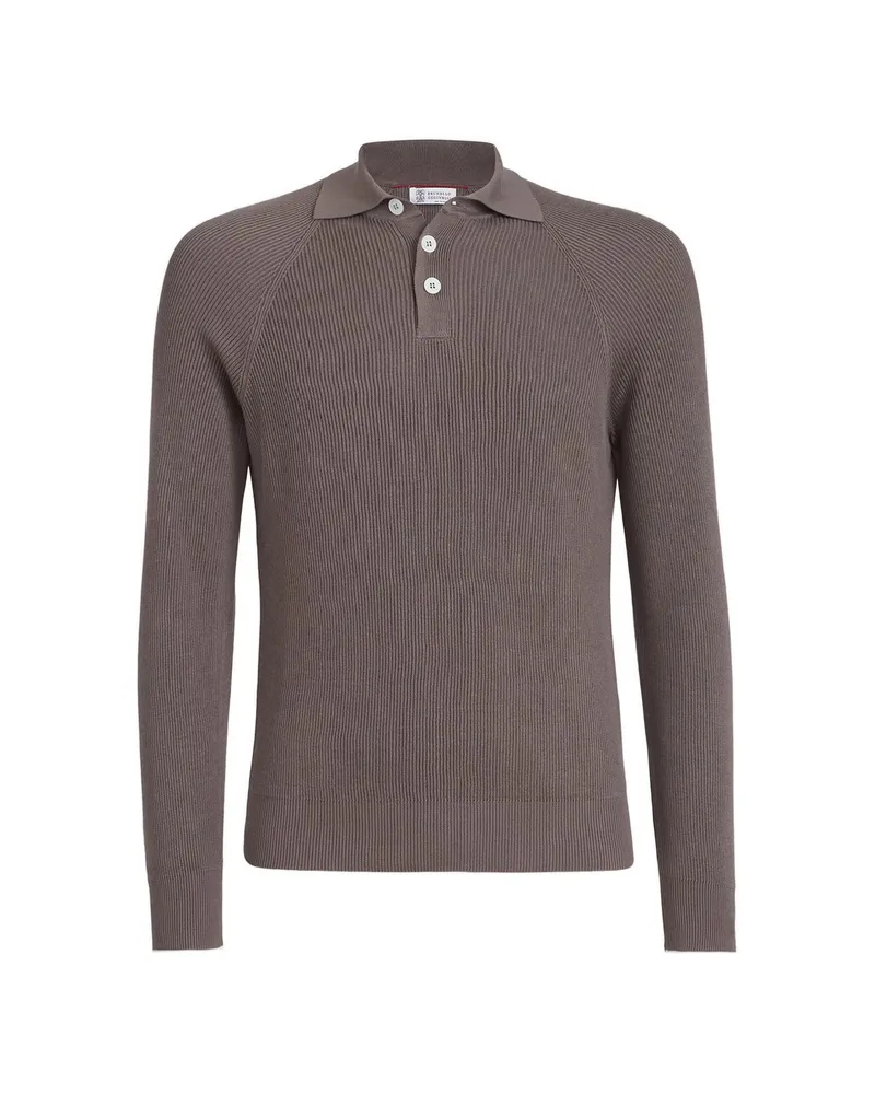 Brunello Cucinelli Buttoned Polo Shirt Brown