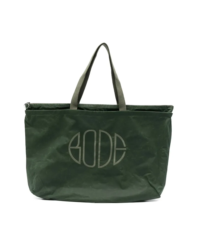 BODE Waxed Cotton Zip Tote Green
