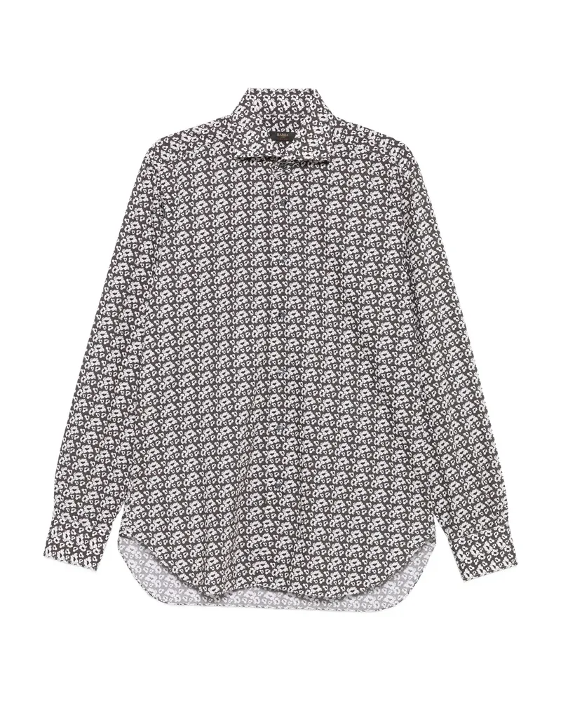 BARBA Floral-print Shirt Black