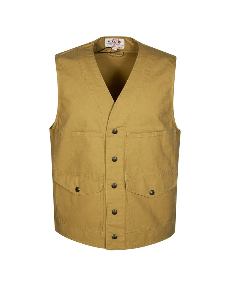 Filson Button Pocket Cotton Gilet Yellow