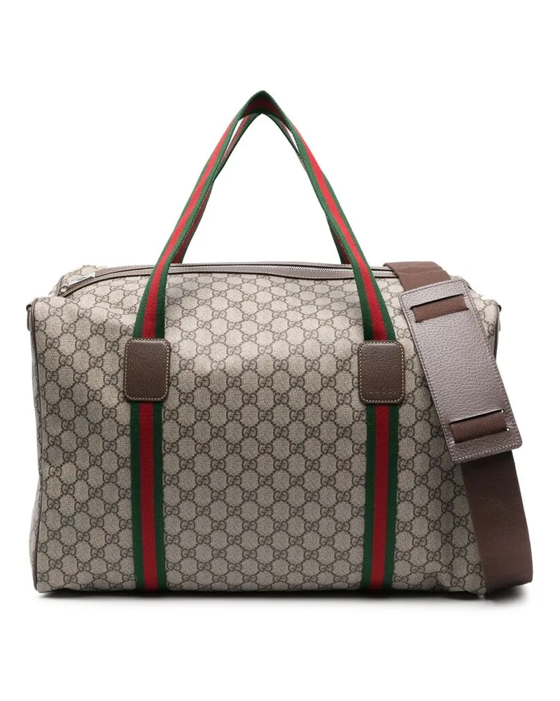 Gucci Medium Web-stripe Duffle Bag Brown