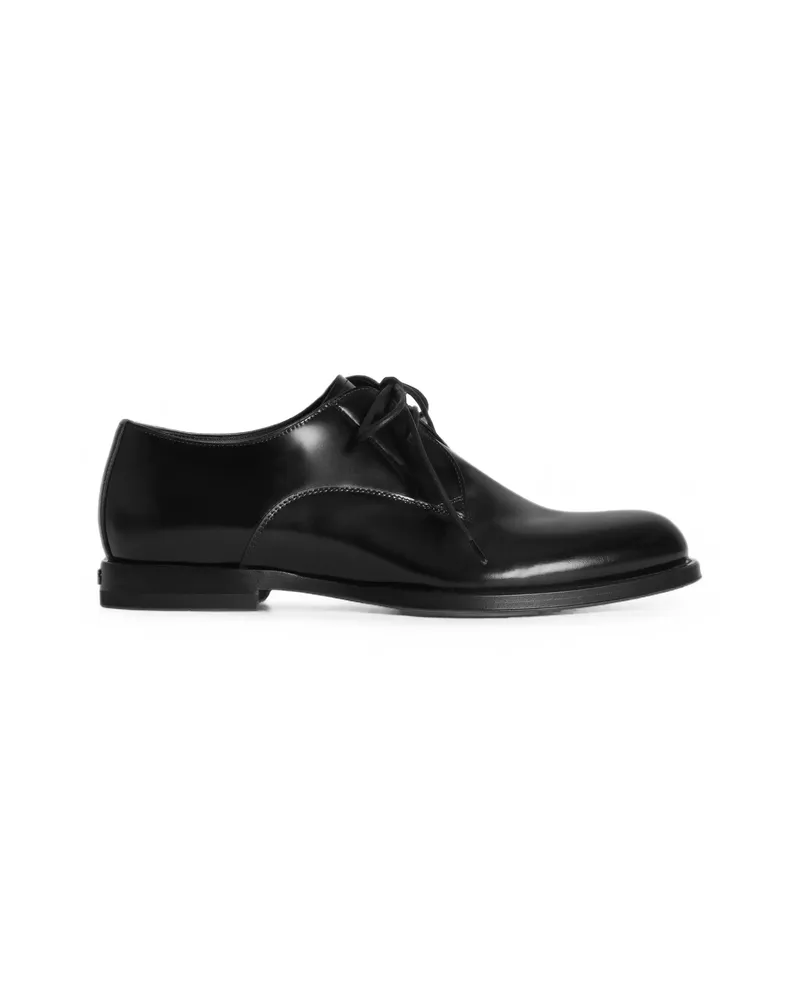 Dolce & Gabbana Black Calfskin Derby Shoes Black