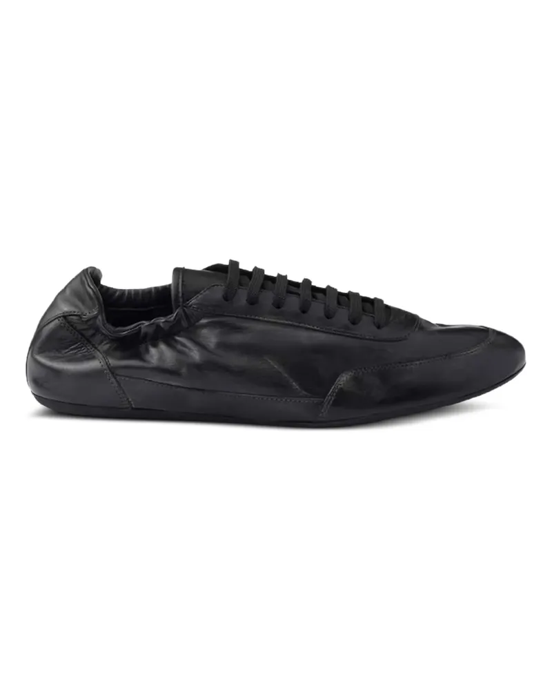 Prada Collapse Leather Sneakers Black