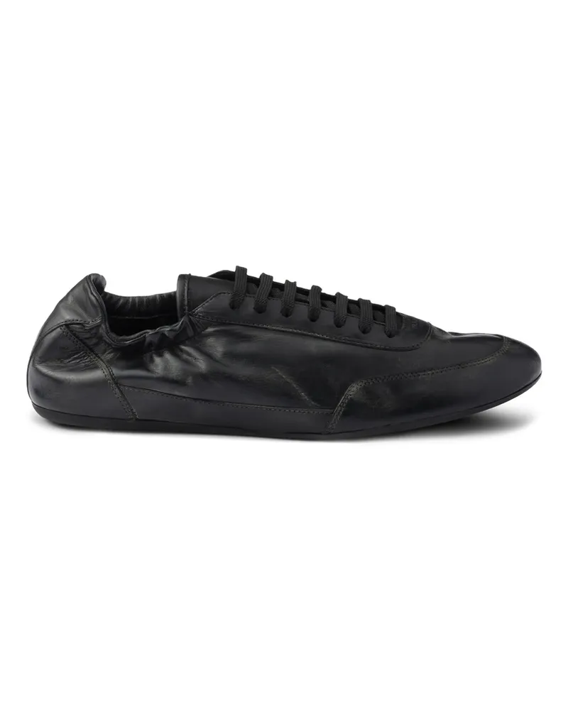 Prada Collapse Re-Nylon And Suede Elasticized Sneakers Black