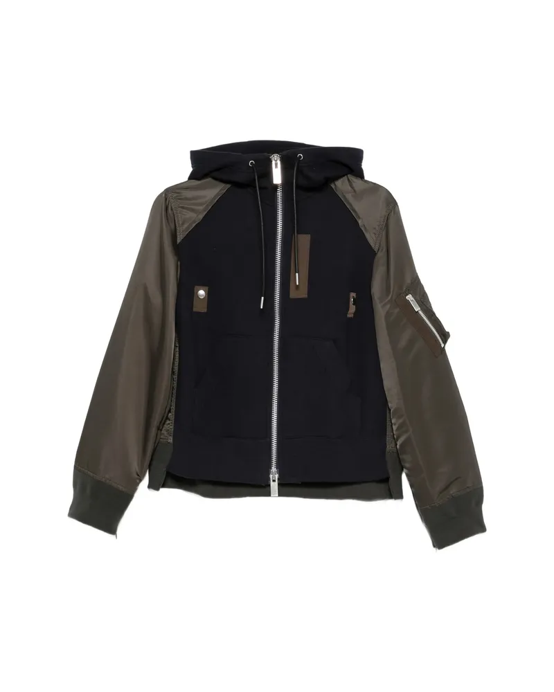 Sacai Panelled Hooded Jacket Black