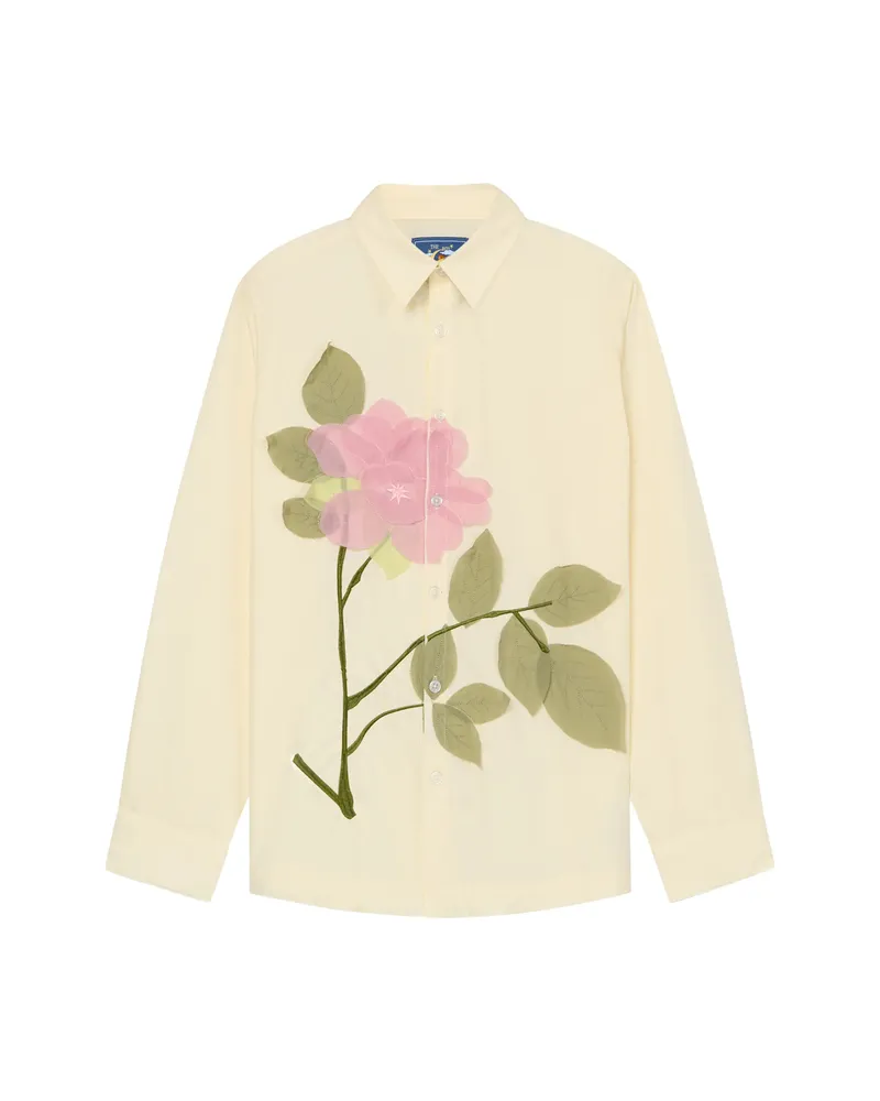 KidSuper Flower Appliqué Shirt Neutrals