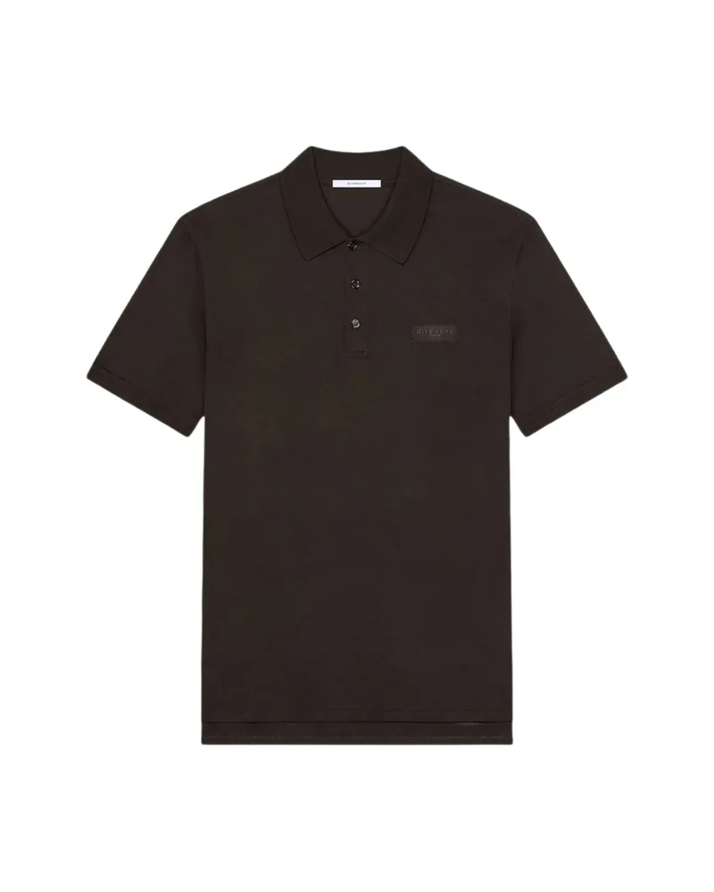 Givenchy Polo In Cotton With Givenchy Paris Gros Grain Black