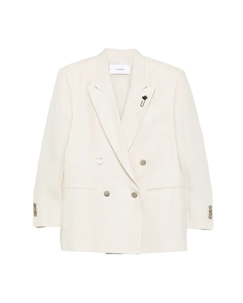 LARDINI Cameron Pin-detail Double-breasted Blazer Neutrals