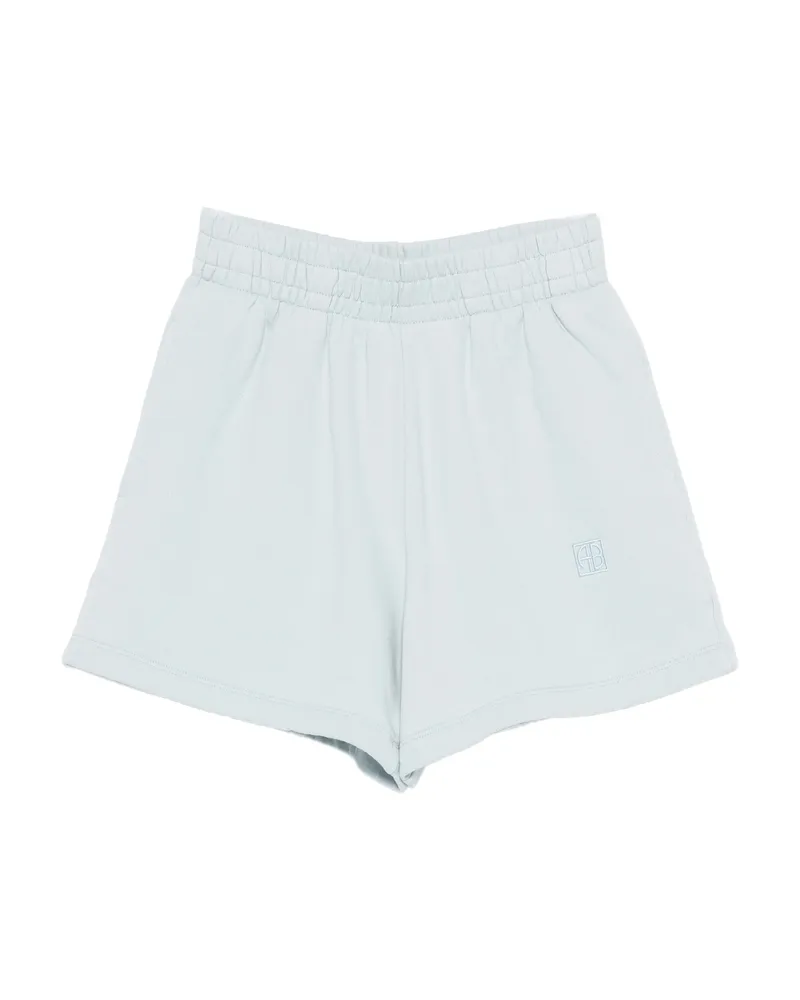 Anine Bing Framed Monogram Kam Shorts Blue