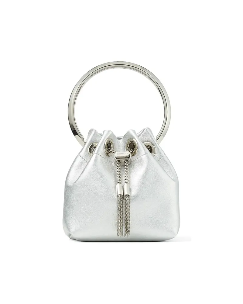 Jimmy Choo Bon Bon Micro Bucket Bag Silver