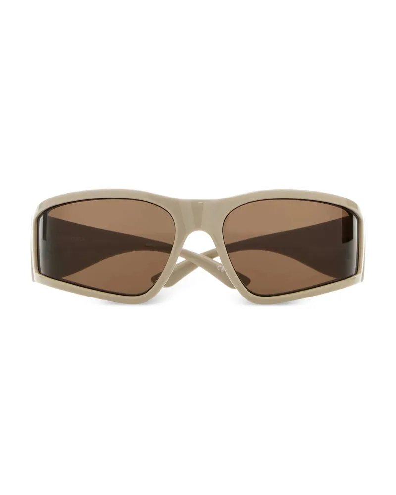 Balenciaga Rectangle-frame Branded Sunglasses Neutrals