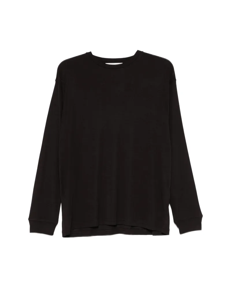 Studio Nicholson Simmons Long-sleeved Topstitch T-shirt Black