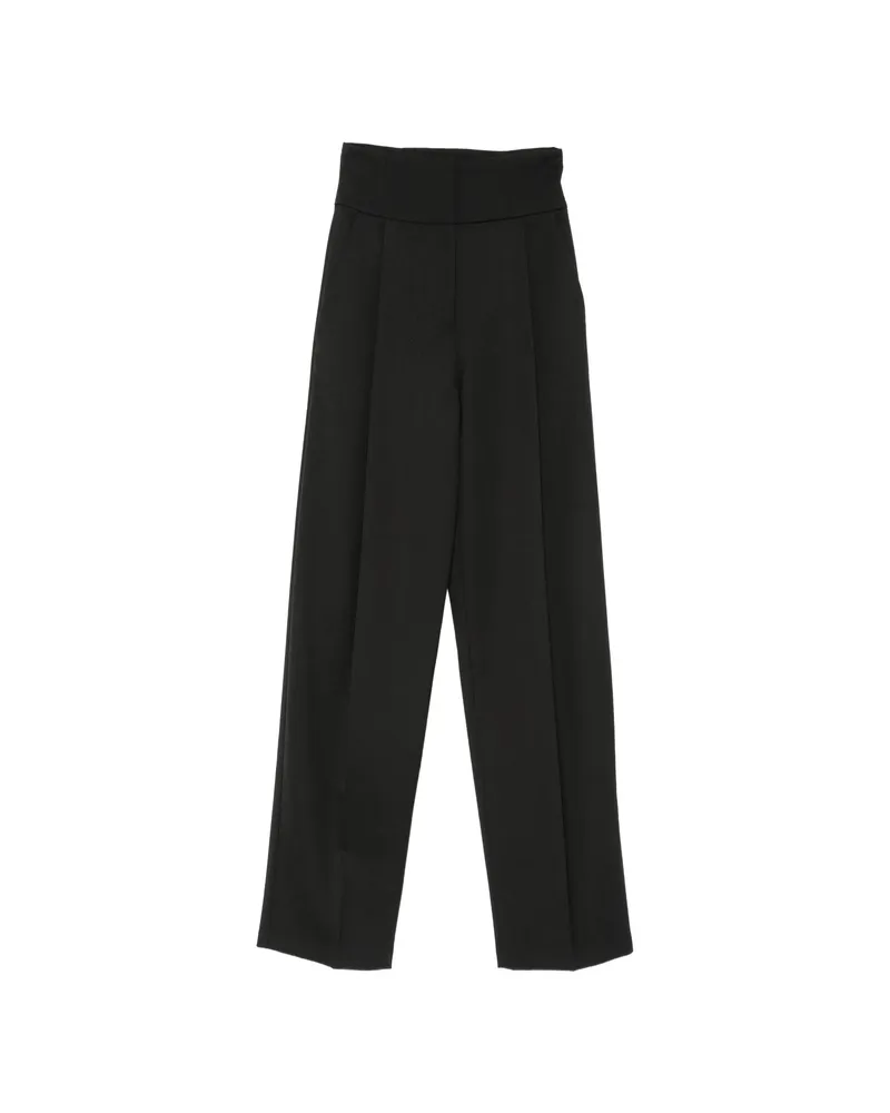 Elisabetta Franchi High-waisted Wide-leg Trousers Black