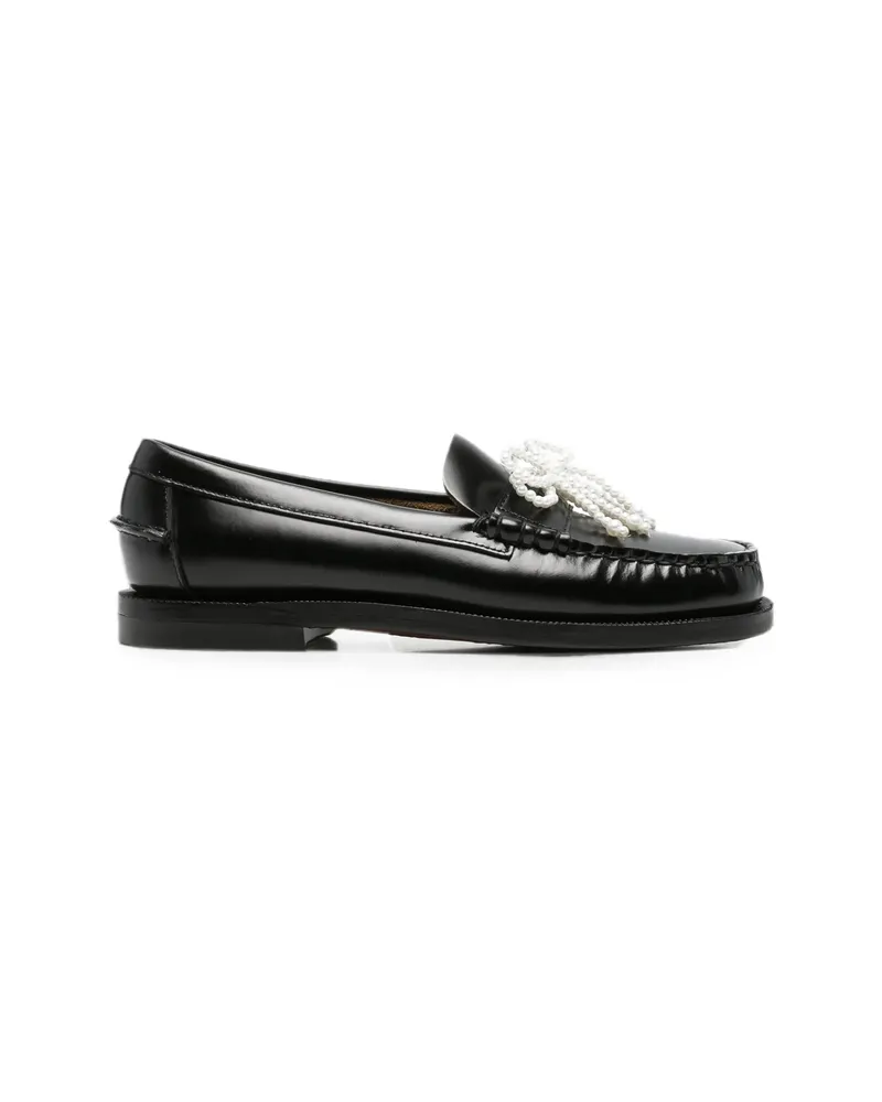 Sebago Bow-embellished Loafers Black