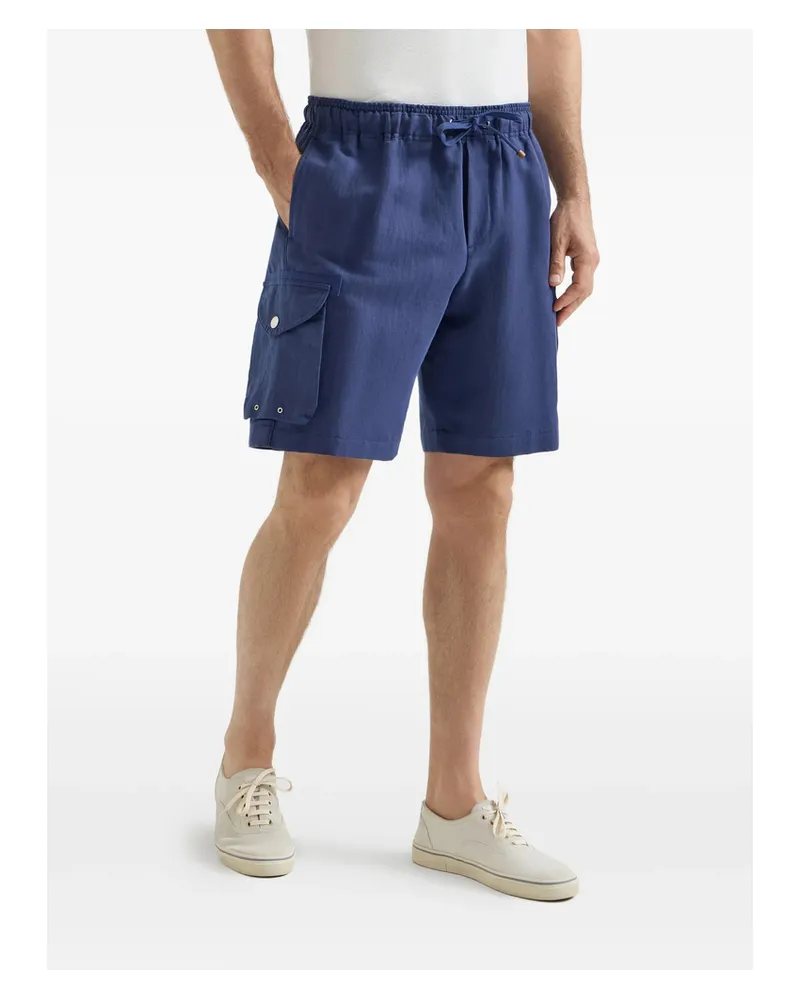 Brunello Cucinelli Drawstring-fastening Cargo-pockets Shorts Blue