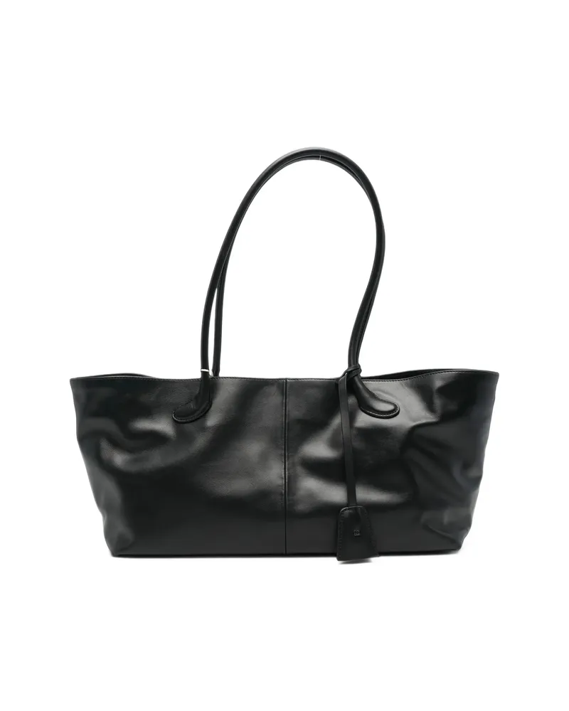 LOW CLASSIC Mini Haricot Leather Tote Bag Black