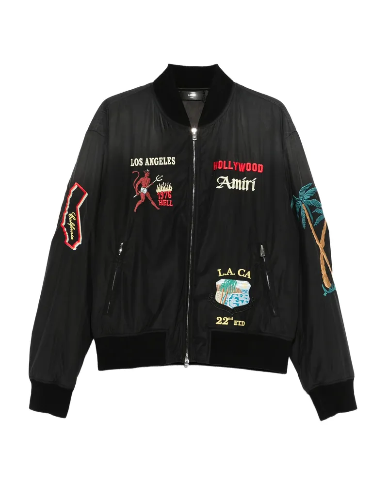 Amiri Embellished Bomber Jacket Black