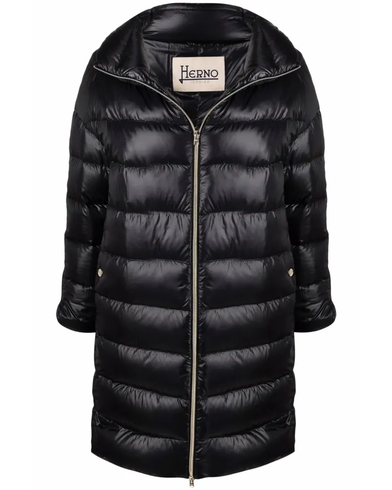 Herno Padded Zip-up Coat Black