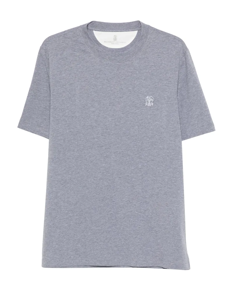 Brunello Cucinelli Logo Crew-neck T-shirt Grey